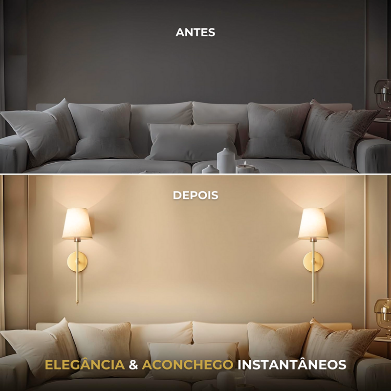Conjunto de 2 Luminarias Arandelas Sem Fio