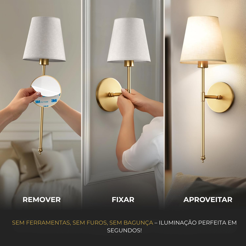 Conjunto de 2 Luminarias Arandelas Sem Fio