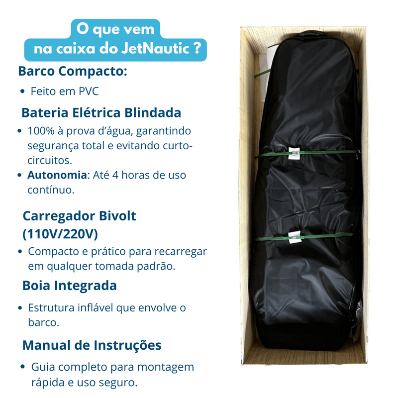 JetNautic - Barco Compacto Com Motor Elétrico