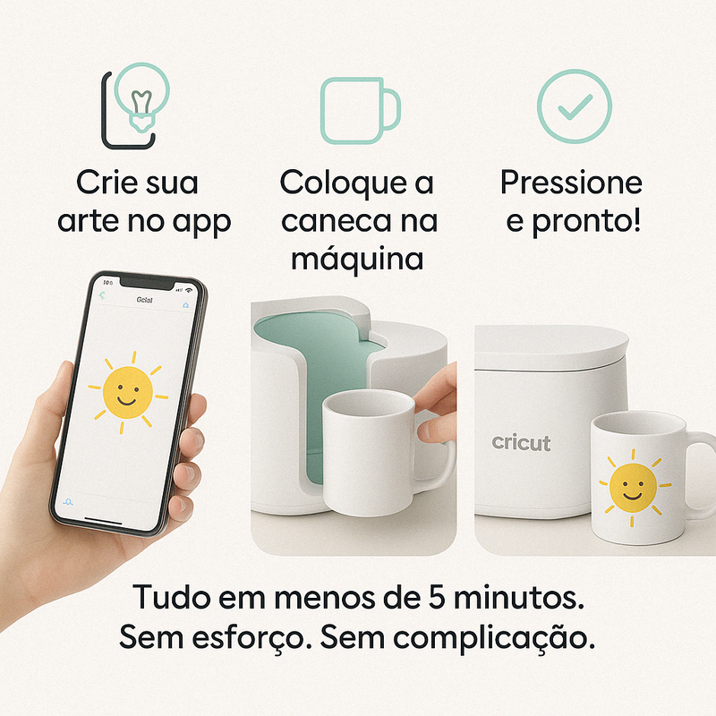 Prensa Cricut Bluetooth – Personalize Canecas com Facilidade