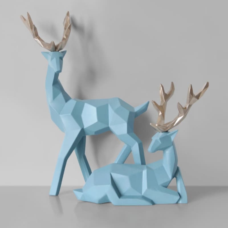 Decoração de Mesa de Resina Estátua Cervo 2 Peças Mahaos